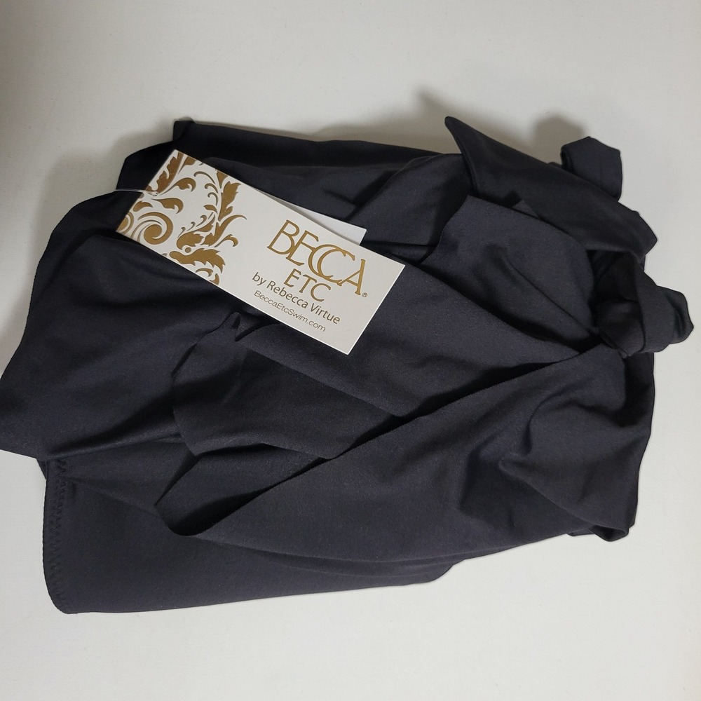 NEW Becca‎ Etc Rebecca Virtue Black Tankini Plus Size 1X Swimwear Top Side Tie - Picture 10 of 10